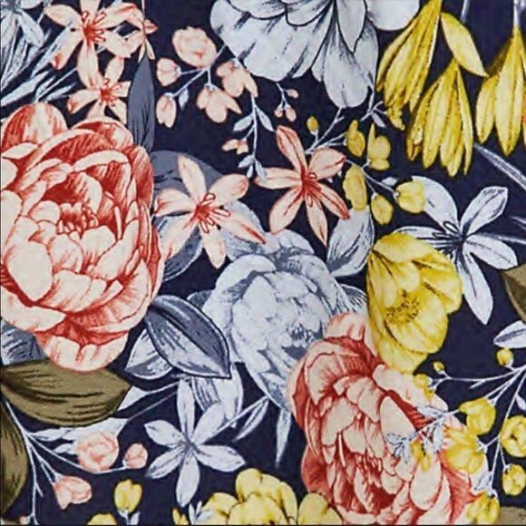 Plus Size Floral Navy Blue Sleeveless V Neck Flowy Long Summer Maxi Dress - NEW - Picture 4 of 4